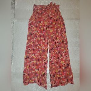 Rip Curl Women's Meadowbrook Beach Pants Orange Floral Size XS EUC